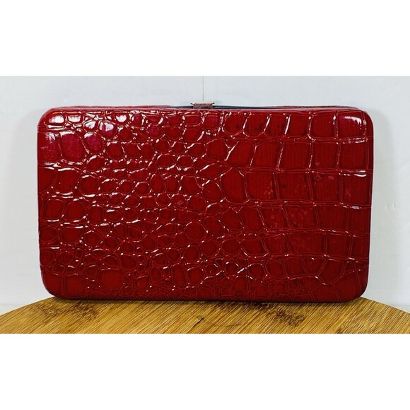 Vintage Faux Leather Crocodile Print Wallet 7.5x4.5 - Picture 1 of 4